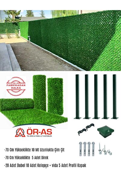 ÖR-AS TEL ÖRGÜ & PANEL ÇİT SİSTEMLERİ Çim Çit 70 Cm + 5 Direk Avantaj Paketi ...