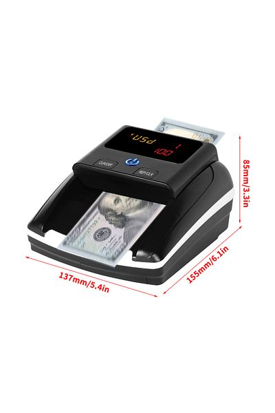 Aibecy EU black Bisofice Portable Mini Money Counter Counterfeit Bill Detector Automatic Money Detection By