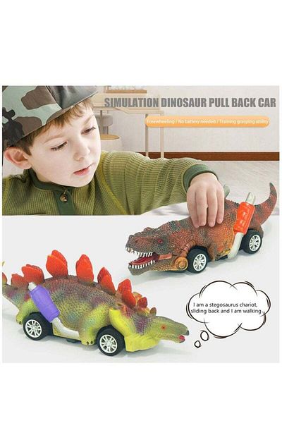 COOYA Dinosaur Toy Pull Back Cars,6 Pack Dino Toys for 2-3 Year Old Boys Girls and Toddlers