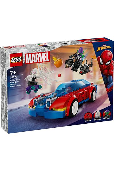 LEGO Set LEGO Marvel Super Heroes - Masina de curse a Omului Paianjen si Venom Green Goblin (76279)