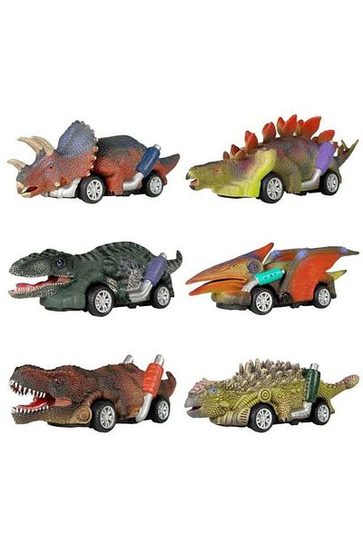 COOYA Dinosaur Toy Pull Back Cars,6 Pack Dino Toys for 2-3 Year Old Boys Girls and Toddlers