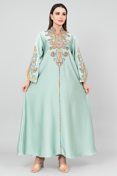 IKKXA جلابية مطرزة بشكل عصري