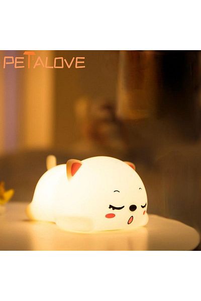 Choice Sleep Cat Night Light Cute Animal Panda Rabbit Duck Lovely Silicone Lamp Cloud Star Christmas Gift f