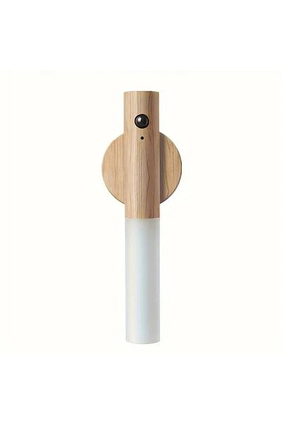 Choice Ash Wood 1pc Intelligent Human Body Induction Night Light, LED Rechargeable Corridor Cabinet Wall Li