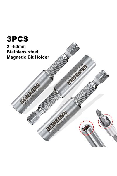 Choice 11pcs Geinxurn 2'' Stainless Screwdriver Bit Holders,extension Socket Drill Bit Magnetic Holder Hex