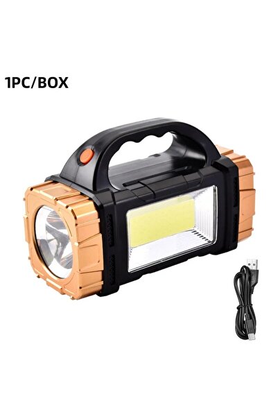 Choice مصباح يدوي LED قوي محمول يعمل بالطاقة الشمسية مع مصابيح عمل COB قابلة لإعادة الشحن عبر USB ومحمول باليد 4 مصابيح