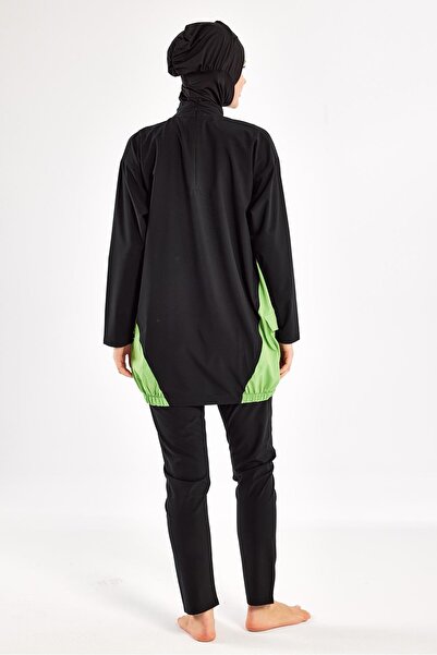 Adasea SU TUTMAYAN SPORCU LİKRA PARAŞÜT KUMAŞ KADIN UZUN KOLLU TESETTÜR MAYO