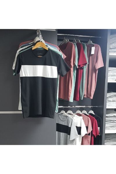 MUALTA Tricou unisex alb cu dungi negru pentru exterior