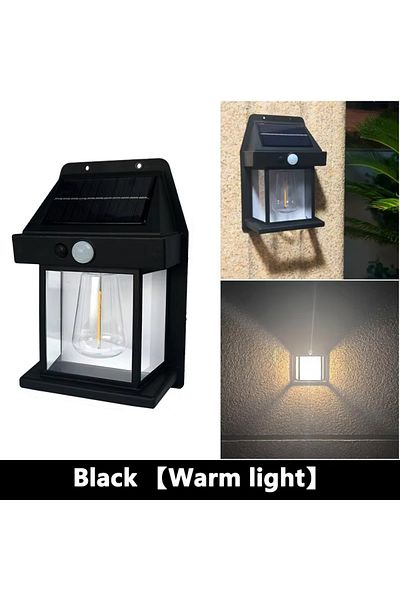 Choice Black Body Outdoor Solar Tungsten Wall Light with Motion Sensor IP65 Waterproof LED Safety Light for
