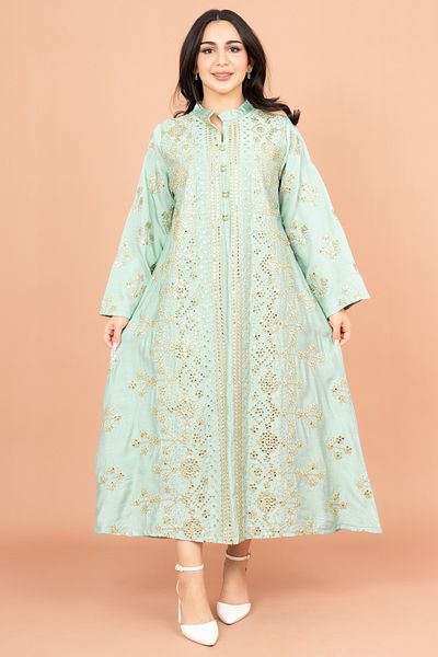Elegant Jalabiya with Intricate Embroidery Work