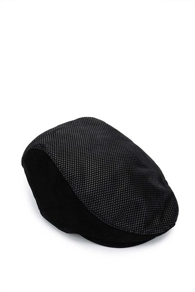 Tamer Tanca Men's Genuine Leather Black Suede London Hat