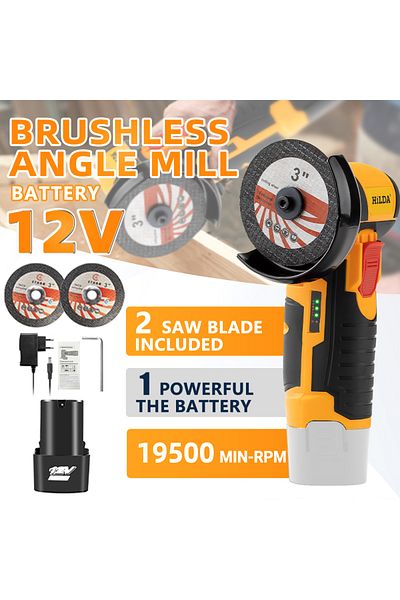 Hilda EU SET 3 Brushless 12V 3/4 Inch Lithium Electric Angle Grinder Polishing Machine Brushless/Bru