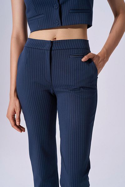 Naar High Waist Slim Women's Trousers - Navy Blue, Comfortable Naar91200-Dark Blue