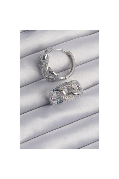 Skygo Brass Silver Color Zircon Stone Milky Way Earrings - Tj-Bkp9199