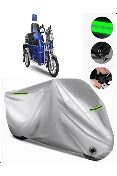 MotoEN Yuki YK-25 Pony Compatible Motorcycle Tarp Premium (قفل متوافق)-رمادي