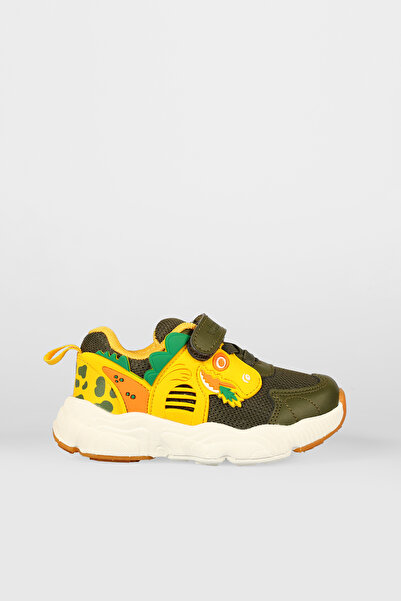 Vicco Tuna Printed Men's Preschool Khaki Sports Shoes