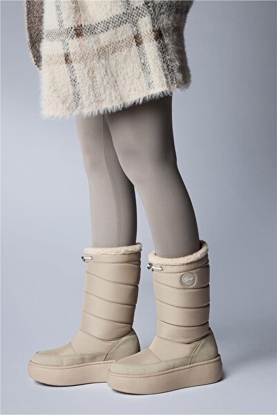 Jump 60116 Αδιάβροχη Αντιολισθητική Σόλα Γυναικείες Μπότες Χιονιού Μπεζ