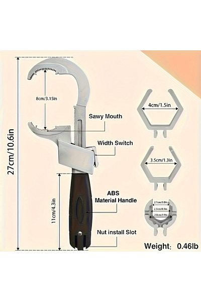 Choice 5616 AIRAJ Adjustable Bathroom Wrench Opening Spanner Sink Pipe Wrench for Faucet Sewer Water Pipe P