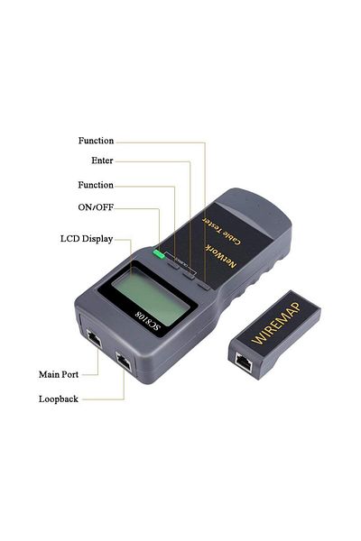 Ninth World Portable SC8108 LCD Network Tester Meter RJ45 Cat5e Cat6 UTP Unshield LAN Cable Tester & Meter RJ...