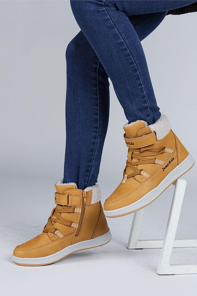 Jump 29180 Πήλινες μπότες για κορίτσια με Velcro και φερμουάρ