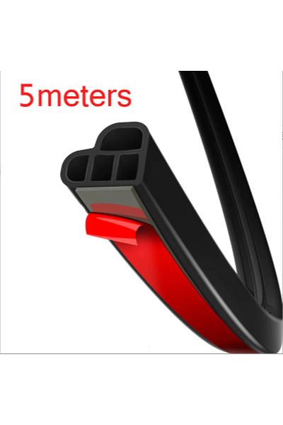 Choice Black Four L 5m Car Door Seal Strip Rubber Double Layer Sealing Protector Soundproof Waterproof Weat