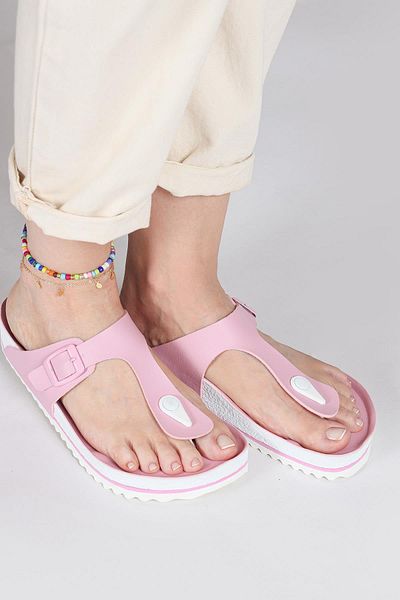 Jump 50004 Single Buckle Pink Women's Flip Flops