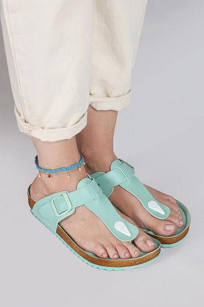 Jump 50007 Single Buckle Light Green Women's Flip Flops