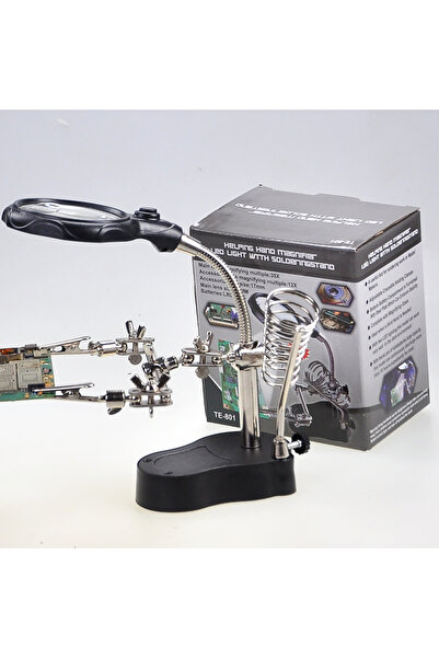 Choice حامل محطة لحام 801 مع مشبك عدسة مكبرة للحام ومشبك سطح مكتب مساعدة بالي...