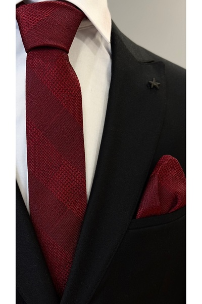 Dearmise Бордовий та червоний візерунковий подарунковий набір преміум краватк...