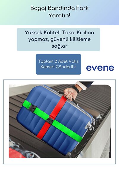 Evene Valiz Kemeri Bavul Kemeri Bavul Kilidi Valiz Kilit Yeşil Kırmızı Renk