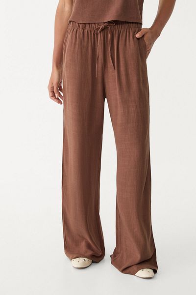 Stradivarius Loose-fitting linen blend trousers