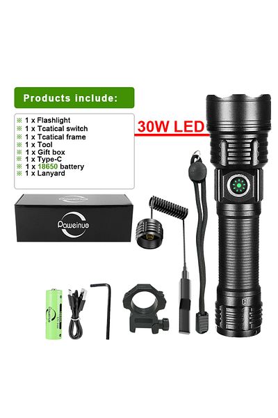 HEDELI Tactical-a Hot 10000lm Led Flashlight Military Tactical Flashlight Long Range 3000m Ultra Powerful L