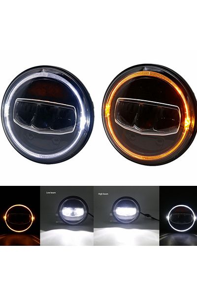 Choice two PCS 7" Motorcycle Car Led Headlight For Lada 7inch H4 Led Headlights Angel Eyes For Jeep Wrangle