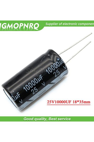 Choice 5PCS 25V10000UF 18*35mm 10000UF 25V 18*35 Aluminum electrolytic capacitor
