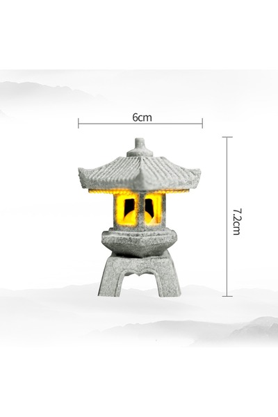 Choice مصباح سداسي صغير، فانوس معبد صغير، تمثال حديقة، منظر طبيعي صغير، حوض س...