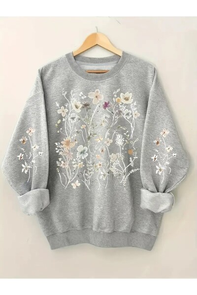 PENTHİLUS Women S Floral Print Sweater with Turn-Down Collar, Ideal Blouse Fashion for Cold Season