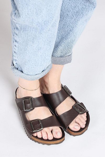 Jump 50010 Double Buckle Dark Brown Daily Women's Slippers