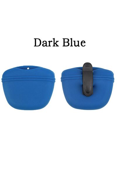 Choice Dark Blue Silicone Dog Treat Bag Pet Portable Dog Training Waist Bag Outdoor Feeder Puppy Snack Pouc