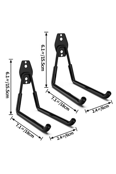 Choice 2L-Black-U خطاف معدني شديد التحمل منظم المرآب مثبت على الحائط خطافات ت...