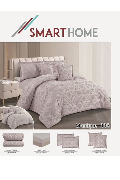 smart home Double-sided comforter set, 6-piece bedspread, 6-piece comforter, 100% microfiber