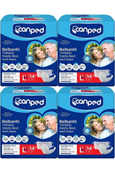 Canped Adult Waist Banded Patient Diapers - Large Size (Large) 56 Pieces