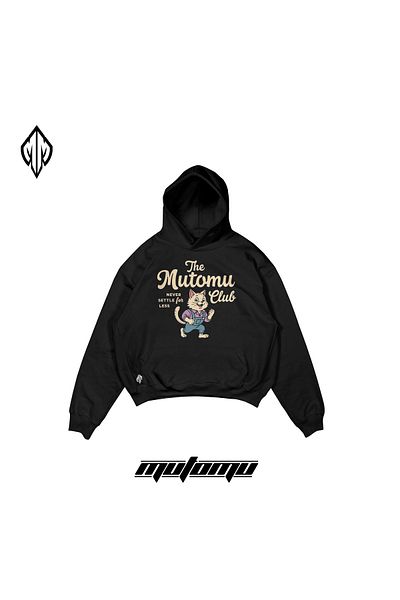 Mutomustudio Mutomu Printed Oversize 3 Thread Black Color Women's Hoodie