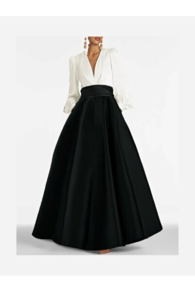 MERİT FASHION Şık Saten Maxi Etek