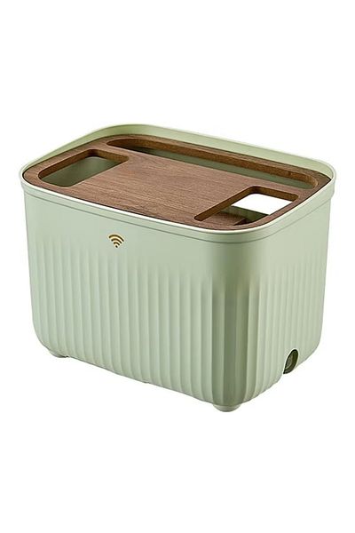 COOYA Removable Cable Management Box,Home Power Cord Organizer Storage Rack Wifi Router Storage Box Green