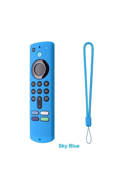 Choice Luminous Sky Blue Silicone Remote Pretective Cover For Fire Stick 4k Max/ 3rd Gen Fire Tv Remote Cas