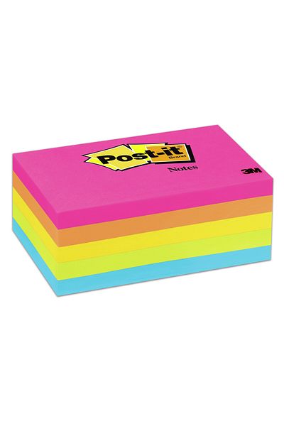Post-it ® ملاحظات 655-5PK، ألوان كيب تاون، 3 بوصة × 5 بوصة (76 مم × 127 مم)