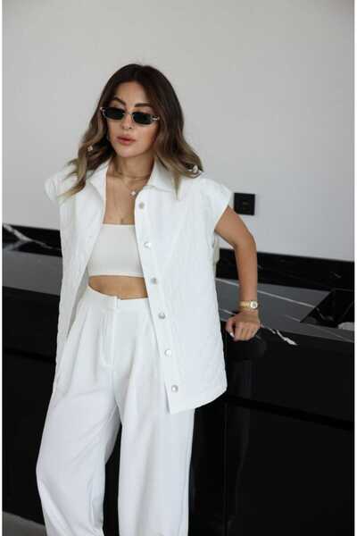 QİMYA BUTİK Keyymod Women's Quilted Oversize Slim Vest