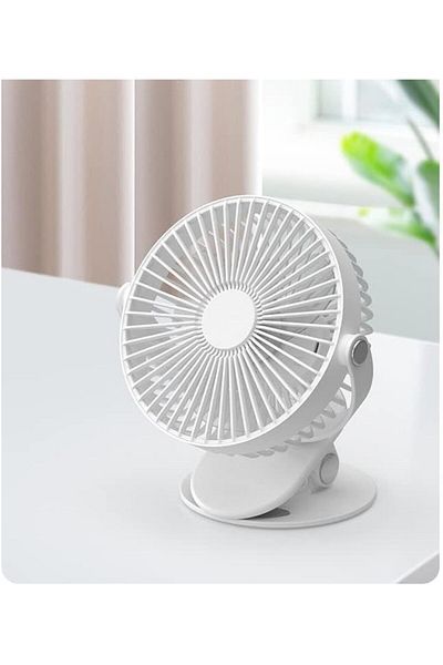 COOYA Desk Fan with Clip, Portable Personal Mini 3 Speeds Quiet USB Rechargeable, with Nightlight