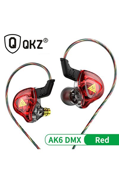 Choice Ak6 Dmx-red Qkz Akx Hifi Heavy Bass Transparent Earphones Iem Monitor Level 3.5mm In-ear Music Headp