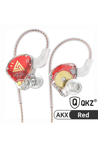 Choice Akx-red Qkz Akx Hifi Heavy Bass Transparent Earphones Iem Monitor Level 3.5mm In-ear Music Headphone